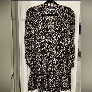 Zara leopard V-neck dress